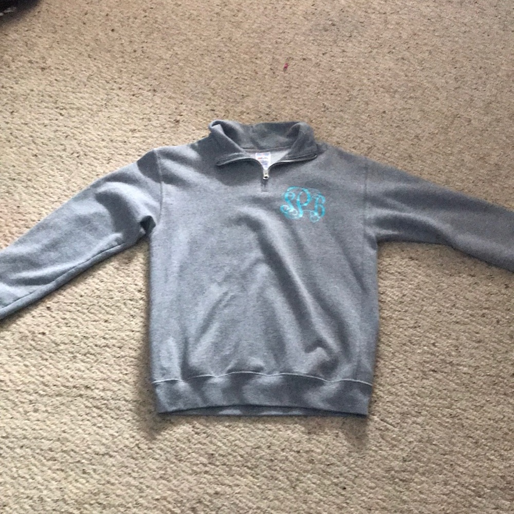 gray quarter zip jacket